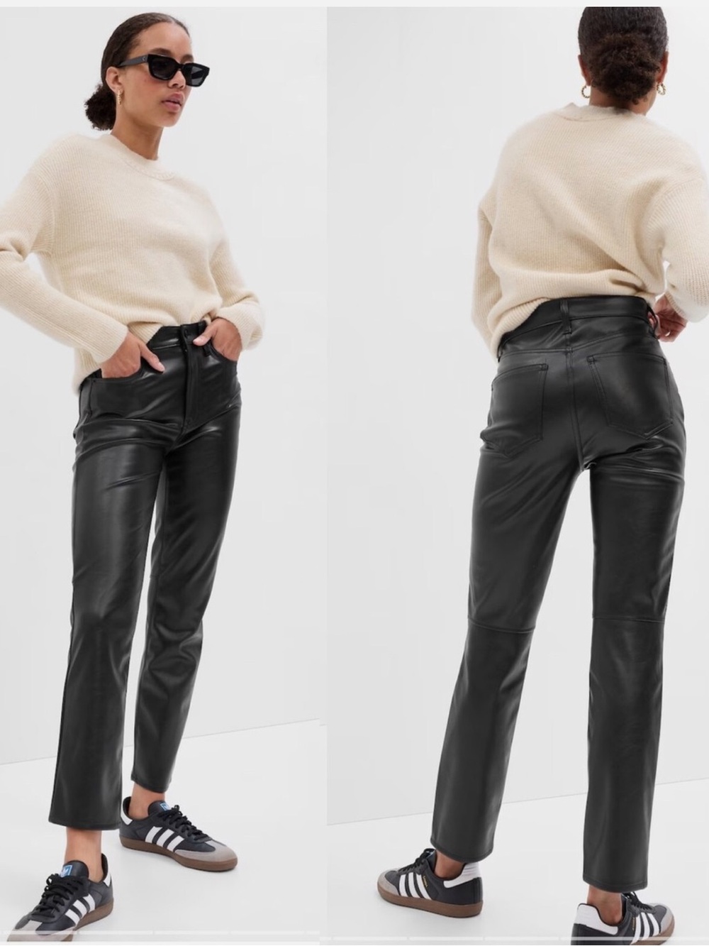 GAP Denim High Rise Vegan Leather Vintage Slim Pants